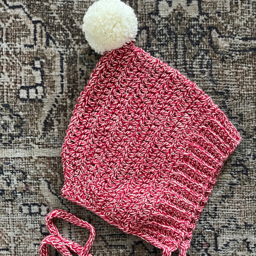 Red Crochet Bonnet